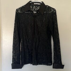 Anne Fontaine Black Lace Top